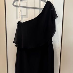 Azazie Long Black One Shoulder Dress